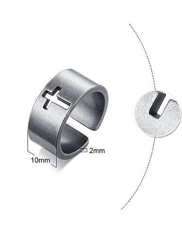Stainless steel Geometric Hollow Cross Minimalist Band Ring