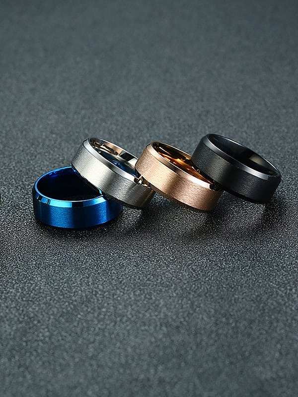 Titanium Steel Smooth Geometric Minimalist Band Ring