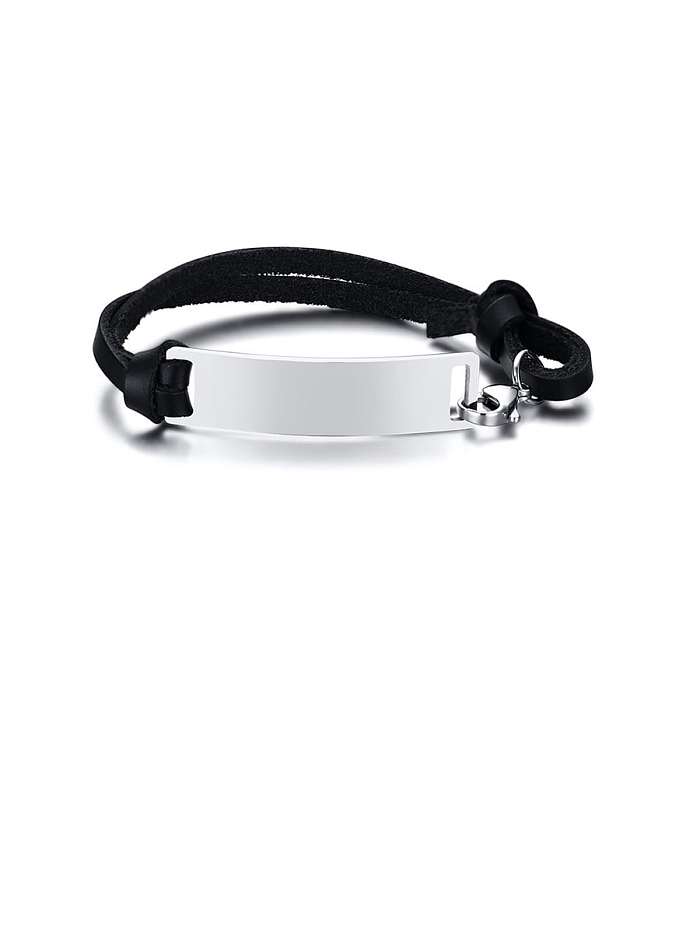 Stainless Steel With White Gold Plated Simplistic Square Bracelets