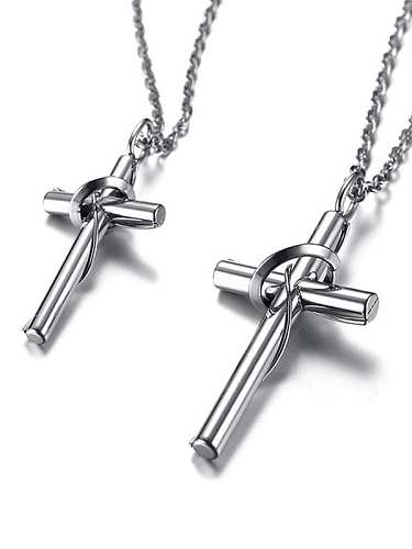 Collier Religieux Ethnique Croix Acier Chirurgical 316L