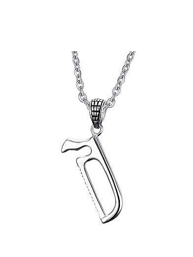 Creative Saw Shaped High Polished Titanium Pendant