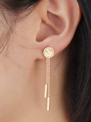Elegant Rose Gold Plated Shell Titanium Drop Earrings