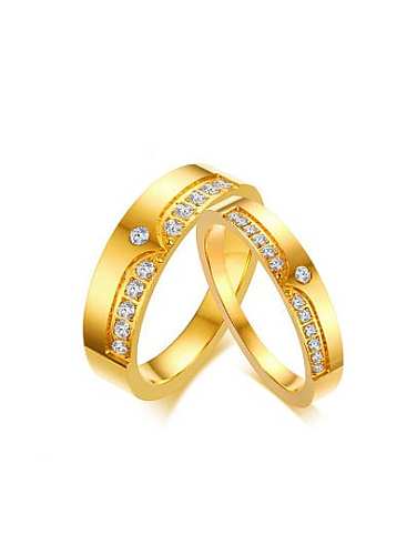 خاتم من الزركون التيتانيوم المطلي بالذهب للزوجين