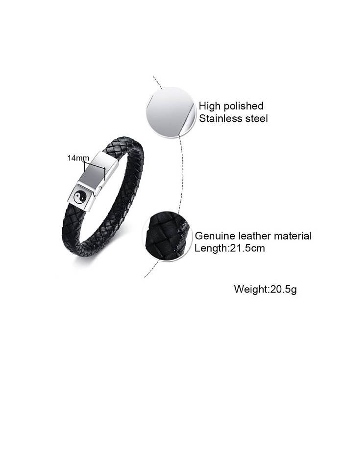 Stainless Steel With White Gold Plated Simplistic Square Woven & Braided Bracelets