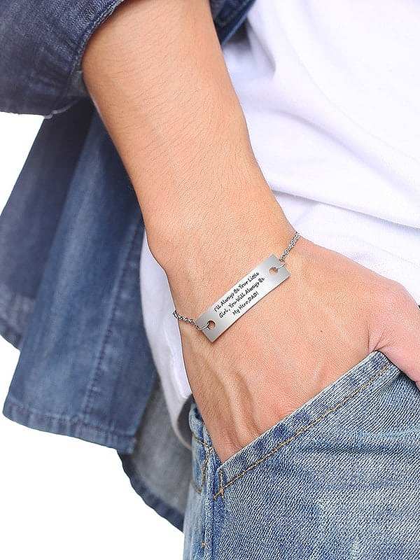 Titanium Letter Minimalist Geometry Bracelets