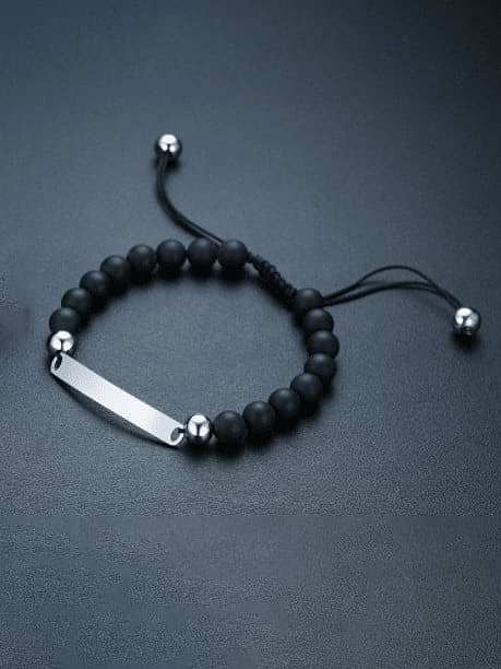 Stainless steel Carnelian Geometric Hip Hop Adjustable Bracelet
