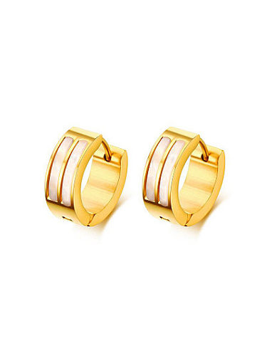 Trendy Gold Plated Shell Geometric Shaped Clip Earrings