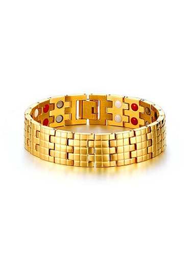 Pulsera de imanes con forma geométrica chapada en oro de lujo
