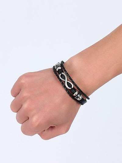 Exquisite Number Eight Shaped Artificial Leather Bracelet