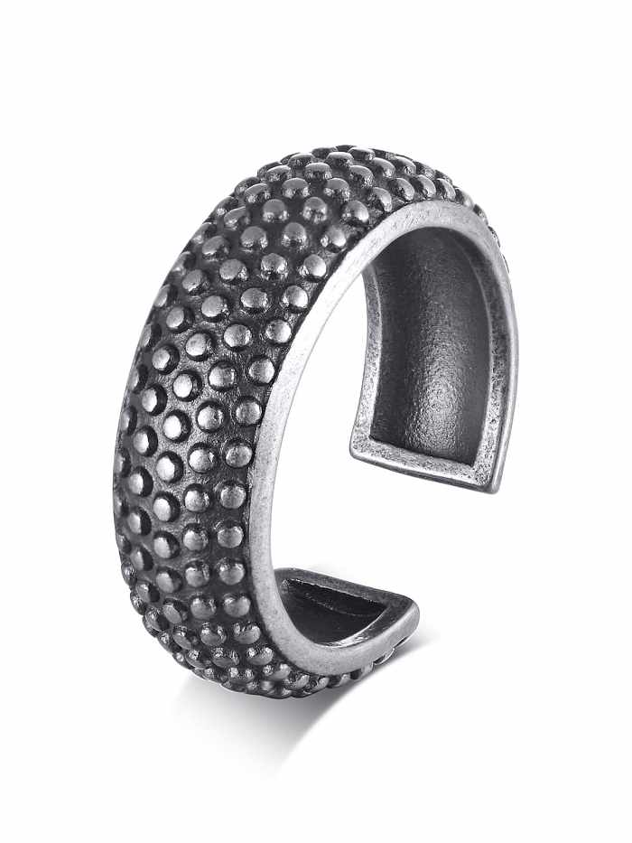 Titanium Steel Geometric Vintage Band Ring