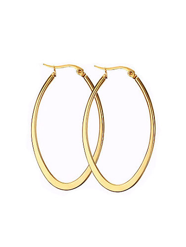 Boucles d'oreilles en titane en forme de lettre plaqué or à la mode
