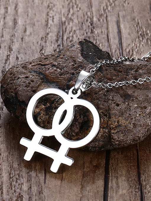 Delicate High Polished Geometric Shaped Stainless Steel Pendant