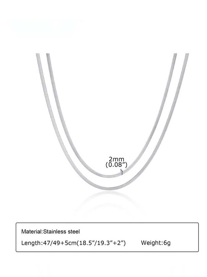Stainless steel Snake Bone Chain Minimalist Multi Strand Necklace