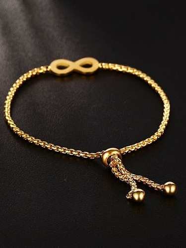 Adjustable Length Gold Plated Eight Shaped Rhinestone Bracelet