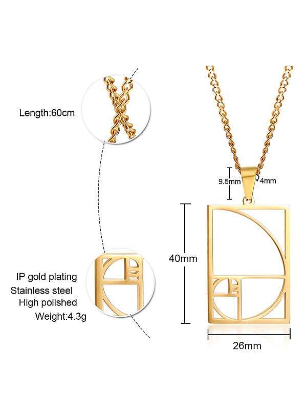 Stainless Steel With Gold Plated Simplistic Smooth Hollow Geometric Necklaces