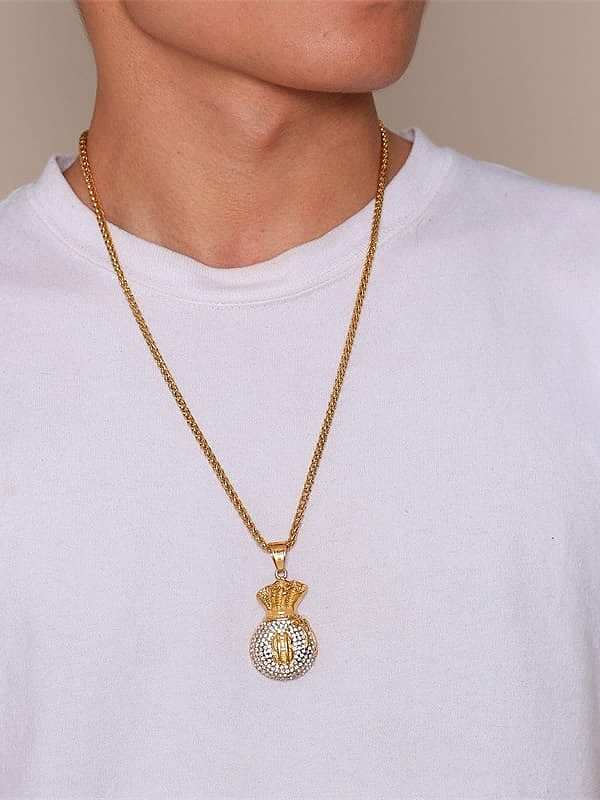 Unregelmäßige Hip-Hop-Halskette aus Titanstahl mit Zirkonia