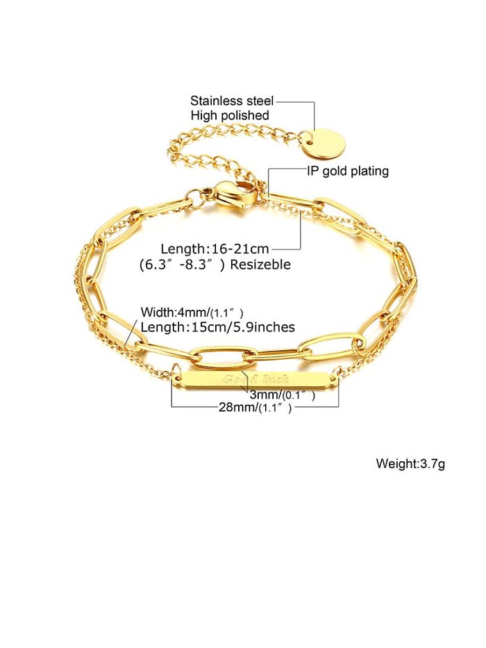 Titanium Steel Hollow Geometric Minimalist Link Bracelet