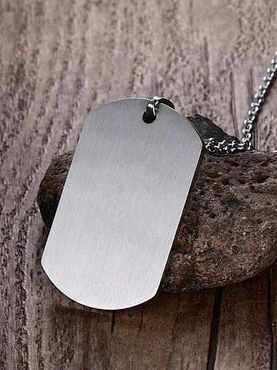 Collar minimalista geométrico de esmalte de acero titanio