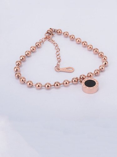 Bracelet en perles de titane tendance ronde en émail noir