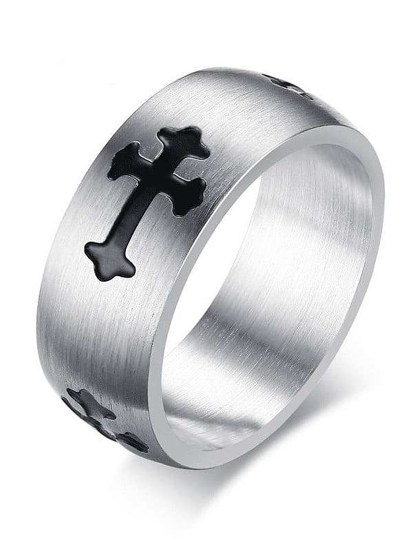 Stainless steel Cross Minimalist Band Ring