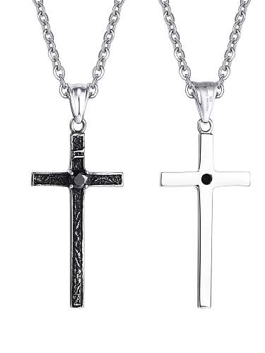 Minimalistische Halskette mit Kreuz aus Titanstahl