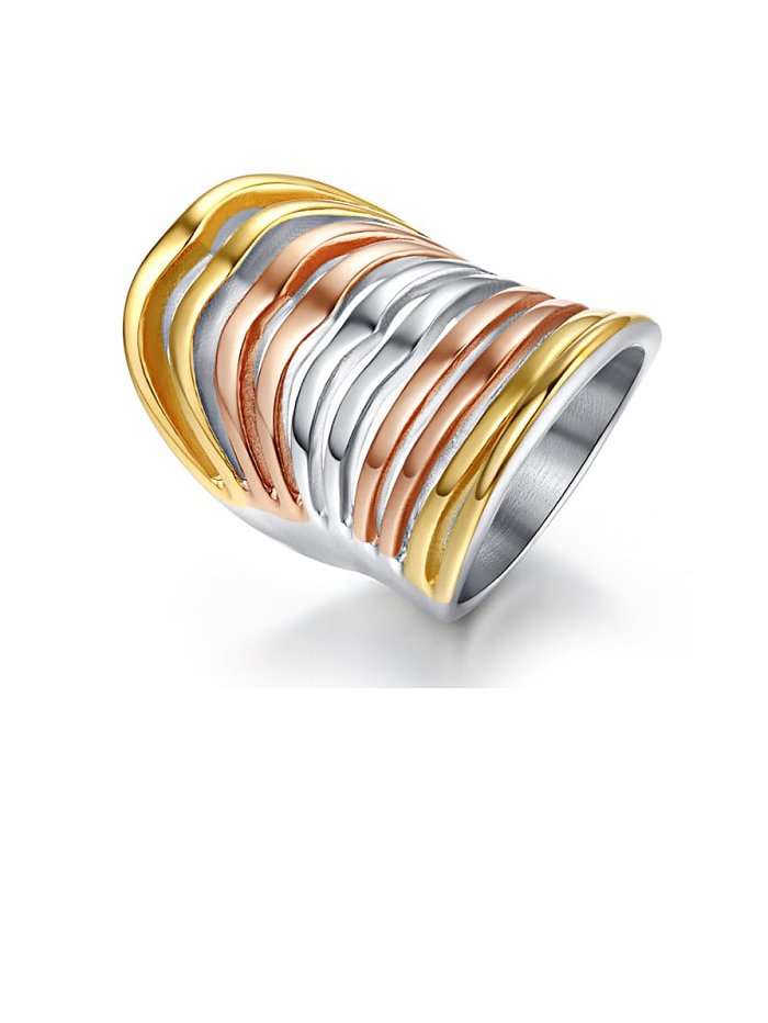Titanium Steel Irregular Statement Band Ring