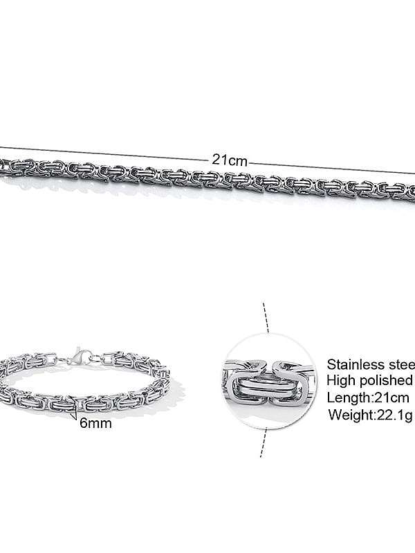 Bracelet à maillons minimalistes irréguliers en acier au titane