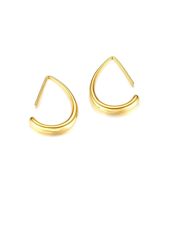 Stainless Steel With Gold Plated Simplistic Irregular Hook Earrings