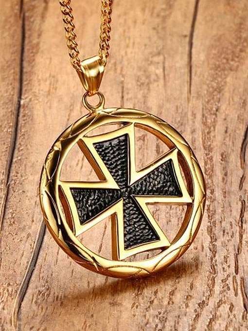 Punk Style Cross Shaped Stainless Steel Men Pendant