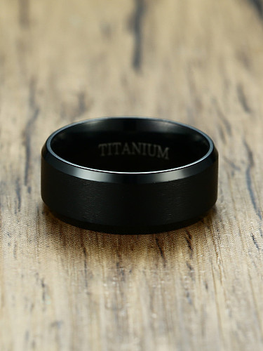 Fashionable Black Gun Plated Titanium Ring