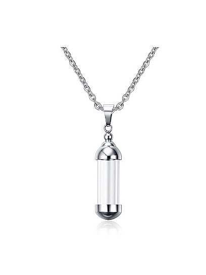 Women Temperament Perfume Bottle Lucite Titanium Pendant