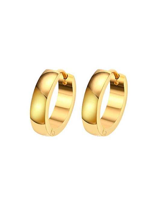 Temperament Gold Plated Geometric Titanium Clip Earrings