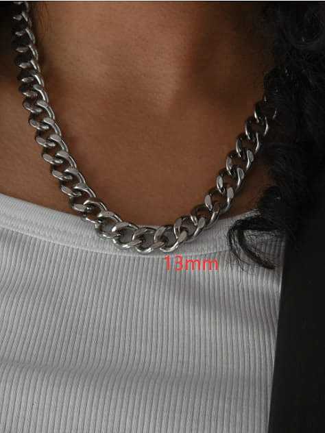 Titanium Steel Hollow Geometric Chain Hip Hop Long Strand Necklace