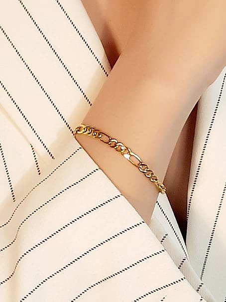 Bracelet à maillons minimalistes géométriques en acier au titane