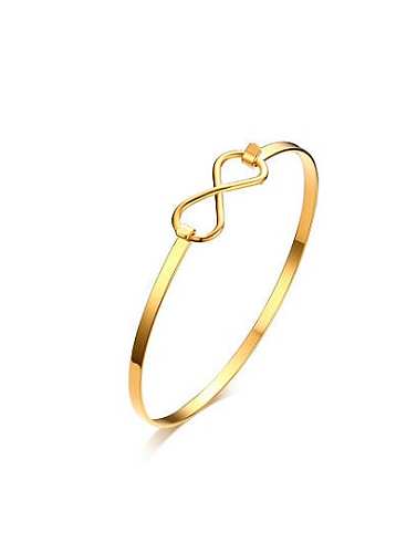 Exquisite Number Eight Shaped Gold Plated Titanium Bangle