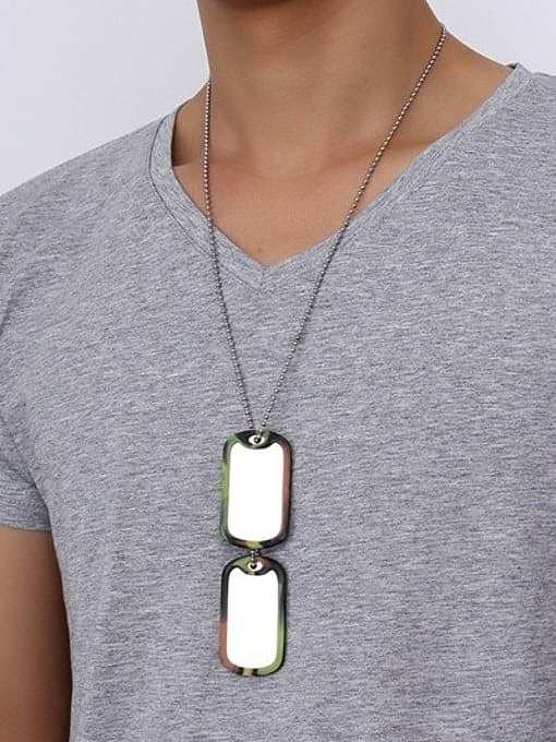 Collar de silicona de titanio con forma de etiqueta de personalidad para hombres