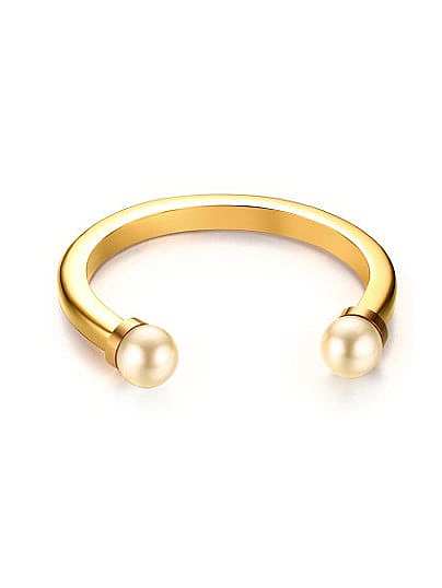 Bracelet en titane perle artificielle au design ouvert à la mode