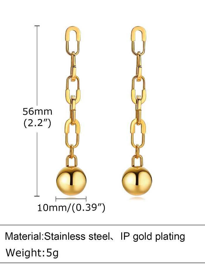 Stainless steel Minimalist Hollow Geometric Chain Drop Earring