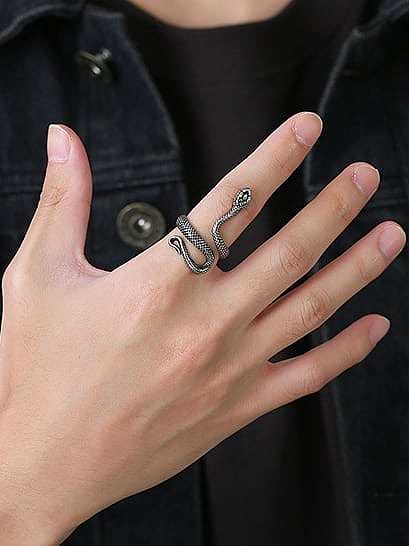 Titanium Steel Snake Vintage Band Ring