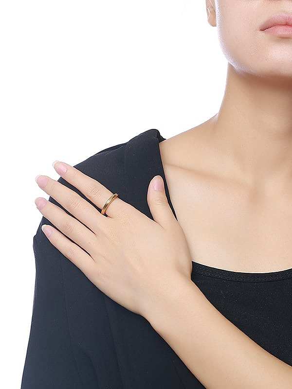 All-match Geometric Shaped High Polished Titanium Ring