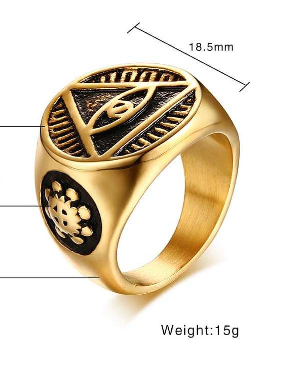 Stainless steel Geometric Vintage Band Ring