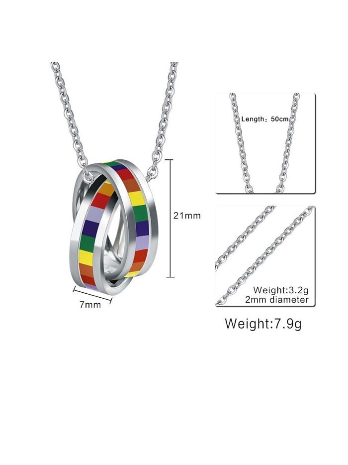 Stainless steel Enamel Geometric Minimalist Necklace