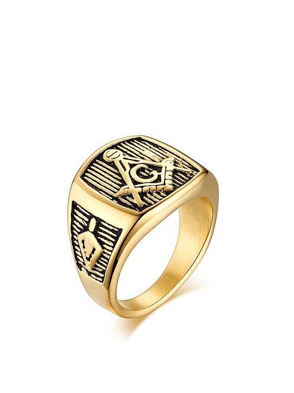 Stainless steel Geometric Vintage Band Ring