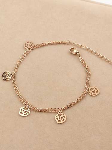 Tobillera minimalista con rosario de titanio