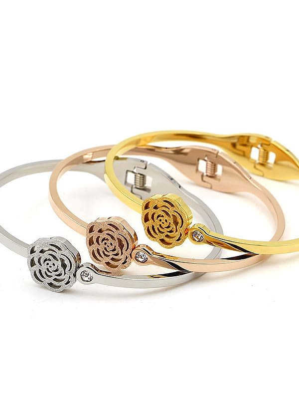 Titanium Shell Flower Minimalist Band Bangle