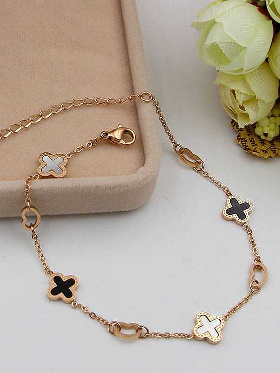 Titanium Clover Classic Anklet