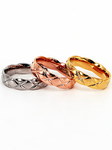 Anéis ajustáveis ​​vintage geométricos de titânio
