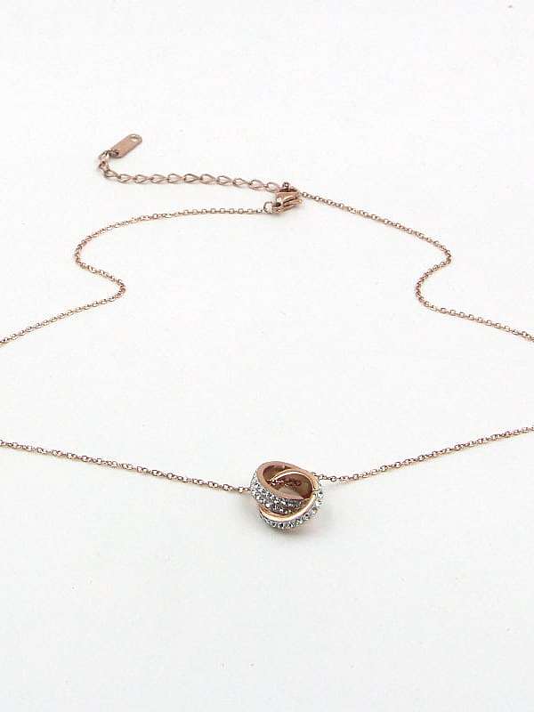 Collier minimaliste rond en titane avec strass