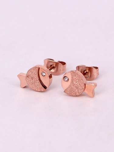 Titanium Fish Geometric Cute Stud Earring