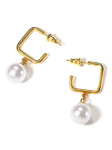 Stainless Steel With Imitation Pearl Stud Earrings